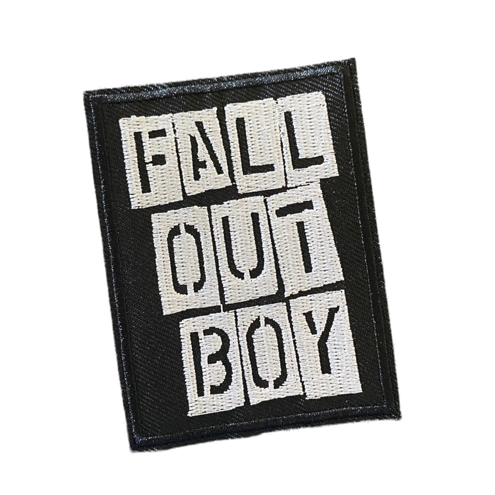 Fall Out Boy Iron On Patch Black Accent Emo Punk Rock Pop 2000’s Band MTV VH1